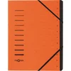 Image de PAGNA Trieur cartonné agrafé sans soufflet+ élastique pour A4 12 compartiments Orange