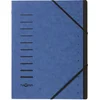 Image de PAGNA Trieur cartonné agrafé sans soufflet+ élastique pour A4 12 compartiments Bleu