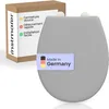 Image de instmaier Alma Couvercle de WC avec abaissement automatique gris | Fabriqué en Allemagne | Forme ovale | en plastique thermodurcissable | Siège de toilette facile à enlever | stable jusqu'à 250kg