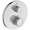 Image de Ideal Standard Mitigeur Douche Encastré Ceratherm Navigo, Ensemble Façade et Corps Rond à Encastrer, 1 Sortie, Cartouche Disque, Limiteur de Débit, Encastré pour Salle de bain Chrome A7295AA
