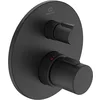 Image de Ideal Standard CERATHERM T100 Ensemble Thermostatique de Douche Rond Corps et Façade à Encastrer 1 Sortie Finition Noir mat A5813XG