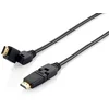 Image de EQUIP CABLE HDMI V1.4 CABEZALES ARTICULADOS 5M NEGRO 119365