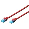 Image de DIGITUS Câble LAN Cat 5e - 0,5m - CCA Câble Réseau Avec RJ45 - U/UTP Non Blindé - Compatible Cat-6 & Cat-5 - Rouge