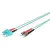 Image de DIGITUS DK-2512-01/3   Câble À Fibre Optique OM3   1 m   ST à SC   Câble Fibre Optique Duplex   1/10/40/100 Gbit/s   MM Multimode LAN   Type De Fibre : 50/125   Turquoise (Aqua)