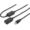 Image de DIGITUS Câble d'extension Actif USB 2.0 - Câble répéteur - USB A mâle vers USB A Femelle - 20 m - 480 Mbit/s - Plug & Play - Alimenté par USB - Noir