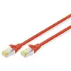 Image de DIGITUS Câble LAN Cat 6A - 0,25m - RJ45 Câble réseau - S/FTP Blindé - Compatible Cat-6 & Cat-7 - Rouge