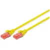 Image de DIGITUS Câble LAN Cat 6 - 0,5m - RJ45 Câble réseau - UTP non blindé - Compatible Cat-6A & Cat-5e - Jaune