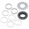 Image de Point 02019701 Pignon single-speed en acier CrMo 13 dents et pack de bagues d'espacement en aluminium Argent/Noir 17 dents