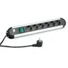 Image de Bachmann 330.071 Table Prise de courant avec interrupteur 6 prises en aluminium/noir