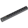 Image de Bachmann 333.534 Multiprise 19'' PDU 8 Compartiments avec parasurtenseur 1HE Câble de 2 m Multiprise pour Armoire de Serveur Rack Noir 333.534 (avec 2 Angles de Fixation et vis)