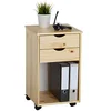 Image de IDIMEX Caisson de Bureau Kano, Meuble de Rangement sur roulettes avec 2 tiroirs et 1 Niche, en pin Massif Naturel