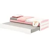 Image de IDIMEX Lit gigogne Lorena 1 Personne tiroir lit Fonctionnel 90 x 190 cm pin Massif lasuré Blanc et Rose