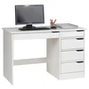 Image de IDIMEX Bureau avec Rangement Hugo Grand Bureau avec 5 tiroirs, au Design scandinave et épuré, en pin Massif lasuré Blanc