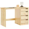 Image de IDIMEX Bureau Enfant Emma Bureau avec Rangement 4 tiroirs et Plateau inclinable, Style scandinave, en pin Massif Naturel