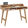 Image de IDIMEX Bureau secrétaire Luna avec niches 110 x 84 x 54 cm, en Bois de pin Massif, Rangement élégant et Compact, Petit Bureau, Brun