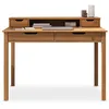 Image de IDIMEX Bureau Raul L 114 cm en Bois Massif Coloris chêne avec Quatre tiroirs et Une Niche de Rangement réhausse écran intégrée idéal pour Petit Espace et Bureau à Domicile