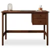 Image de IDIMEX Bureau Marlo H 76 cm avec 2 Tiroirs en Bois Massif Coloris Châtaignier, Bureau Droit avec Rangement Intégré