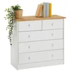 Image de IDIMEX Commode de Chambre Rondo Meuble de Rangement avec 5 tiroirs, en pin Massif lasuré Blanc et Brun
