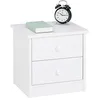 Image de IDIMEX Table de Chevet Rondo avec 2 tiroirs, Table de Nuit en pin Massif, Chevet en Bois lasuré Blanc
