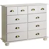 Image de IDIMEX Commode Chambre Colmar L 92 cm 8 tiroirs en Bois Massif Blanc chiffonnier apothicaire Rangement avec poignées en métal