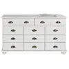 Image de IDIMEX Commode Chambre Colmar L 117 cm 11 tiroirs en Bois Massif Blanc chiffonnier apothicaire Rangement avec poignées en métal