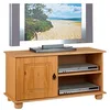 Image de IDIMEX Meuble TV Belfort Banc télé de 94 cm en Bois avec 1 Porte et 2 niches, en pin Massif Finition cirée