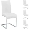 Image de IDIMEX Lot de 4 chaises de Salle à Manger ALADINO piètement chromé revêtement synthétique Blanc