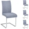Image de IDIMEX Lot de 4 chaises de Salle à Manger ou de Cuisine ALADINO au Design Moderne avec Assise rembourrée et piétement en métal chromé, revêtement en Tissu Gris