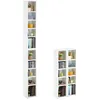 Image de IDIMEX Etagères modulables Musique pour CD, DVD et Livres, Lot de 2 Meubles de Rangement en Colonne, 10 Compartiments, Design Moderne, Pratique, mélaminé Blanc Mat.