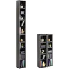 Image de IDIMEX Etagères modulables Musique pour CD et DVD, Lot de 2 Meubles de Rangement en Colonne avec 10 Compartiments, en mélaminé Gris Mat