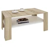Image de IDIMEX Table Basse Lorient, Table de Salon rectangulaire avec 1 étagère Espace de Rangement Ouvert, en mélaminé décor chêne Sonoma et Blanc Mat