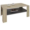 Image de IDIMEX Table Basse Lorient, Table de Salon rectangulaire avec 1 étagère Espace de Rangement Ouvert, en mélaminé décor chêne Sonoma et Gris Mat
