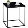 Image de IDIMEX Table d'appoint HILAR Table Basse de Salon Table à café Bout de canapé Design Retro Vintage Industriel, Plateau carré de 40 x 40 cm en métal laqué Noir