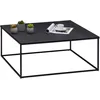 Image de IDIMEX Table Basse HILAR Table de Salon Grande Table d'appoint Design Retro Vintage Industriel, Plateau carré de 80 x 80 cm en métal laqué Noir
