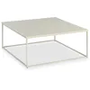 Image de IDIMEX Table Basse HILAR Grande Table de Salon Couleur Beige Design Retro Vintage Industriel, Plateau carré de 80 x 80 cm en métal laqué