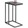 Image de IDIMEX Bout de canapé Debora Table d'appoint Table à café Table Basse de Salon Design Retro Vintage Industriel, Plateau rectangulaire en MDF décor Gris Mat et Cadre en métal Gris