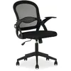 Image de IDIMEX Chaise de Bureau Ergonomique Eren Noir Réglable en Hauteur avec Accoudoirs, Assise Rembourrée Confortable, Dossier en Tissu Respirant