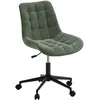 Image de IDIMEX Chaise de Bureau VASILO Fauteuil en Velours Côtelé Vert avec Piétement en Métal Laqué Noir, Assise Réglabe en Hauteur, Rembourrée et Pivotante