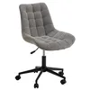 Image de IDIMEX Chaise de Bureau VASILO Fauteuil en Velours Côtelé Gris avec Piétement en Métal Laqué Noir, Assise Réglabe en Hauteur, Rembourrée et Pivotante