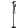 Image de IDIMEX Porte-Manteaux Mila Portant pour vêtements sur Pied Hauteur 174 cm Socle Rond et 8 Crochets Dont 3 à mi-Hauteur, Meuble d'entrée en métal laqué Noir