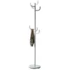 Image de IDIMEX Porte-Manteaux Mila Portant pour vêtements sur Pied Hauteur 174 cm Socle Rond et 8 Crochets Dont 3 à mi-Hauteur, Meuble d'entrée en métal laqué Blanc