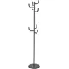 Image de IDIMEX Porte-Manteaux Mila Portant pour vêtements sur Pied Hauteur 174 cm Socle Rond et 8 Crochets Dont 3 à mi-Hauteur, Meuble d'entrée en métal laqué Gris