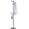 Image de IDIMEX Porte-Manteaux Mila Portant pour vêtements sur Pied Hauteur 174 cm Socle Rond et 8 Crochets Dont 3 à mi-Hauteur, Meuble d'entrée en métal chromé
