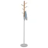 Image de IDIMEX Porte-Manteaux Enrico Portant à vêtements sur Pied en Forme d'arbre avec 6 Crochets sur différentes hauteurs, Bicolore en métal laqué Blanc et Bois