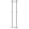 Image de IDIMEX Porte-Manteaux Taris Portant à vêtements penderie sur Pied avec 10 Crochets et 3 tringles Hauteur 179 cm, Socle en Verre et Structure en métal Couleur Aluminium