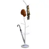 Image de IDIMEX Porte-Manteaux Triana Portant à vêtements sur Pied en Forme d'arbre avec 6 Crochets et Un Porte Parapluie, métal laqué Blanc et Bois lasuré Blanc