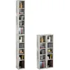 Image de IDIMEX Etagères modulables Musique pour CD et DVD, Lot de 2 Meubles de Rangement en Colonne avec 10 Compartiments, en mélaminé décor Shabby Chic Vintage