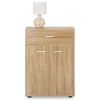 Image de IDIMEX Buffet Calais, Commode Meuble de Rangement avec 1 tiroir et 2 Portes, en mélaminé décor chêne Sonoma