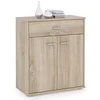 Image de IDIMEX Buffet Monaco, Commode Meuble de Rangement avec 1 tiroir et 2 Portes, en mélaminé décor chêne Sonoma