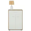 Image de IDIMEX Buffet Calais, Commode Meuble de Rangement avec 1 tiroir et 2 Portes, en mélaminé décor chêne Sonoma et Blanc Mat